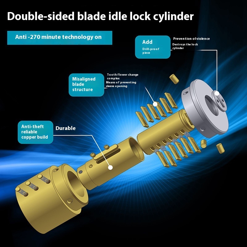 Modern Design Anti-Theft Security Door Lock Full Copper Waterproof B-Grade Core Universal for Old Modern Apartments Finished
