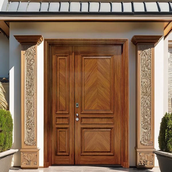 Break Resistance Steel Security Front Door Manual Opening For Homes