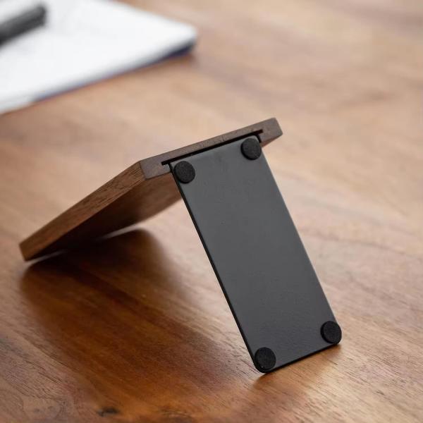 Wooden Non-Skid Bookend for Shelves, Book Stand for CDs