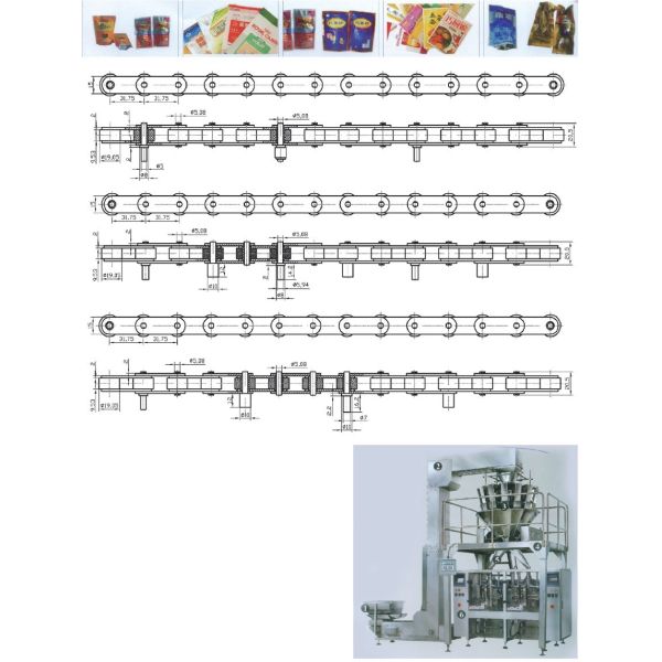 Transmission Components Food Production Packaging Line 2040SS Roller Chain
