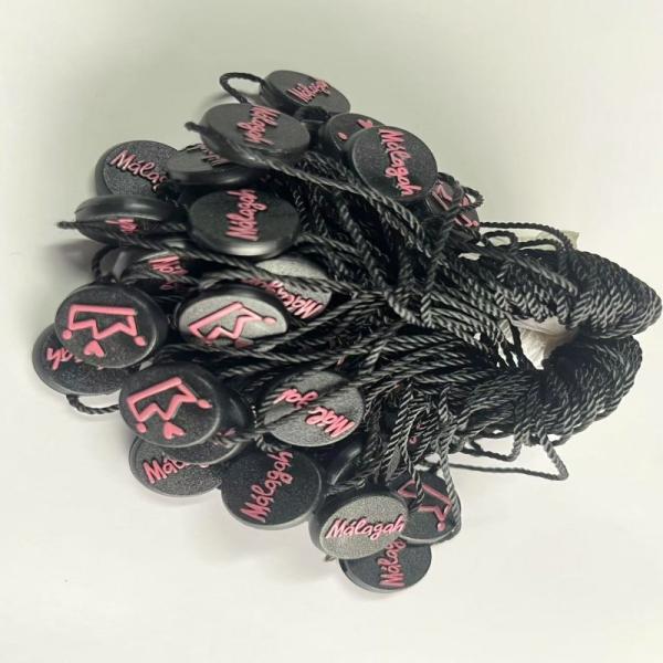 Tailor Made Elastic Knotted Black Hang Tag String Rope Accessories Custom