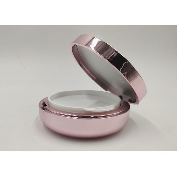 Round BB Cream Air Cushion Box Rose Gold With Mirror For Cosmetic Packing