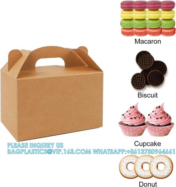 Brown Goodies Boxes Dessert/ Treat/ Gable/ Kraft Party Favor Boxes, Popcorn,Toys,Baby Showers,Birthday