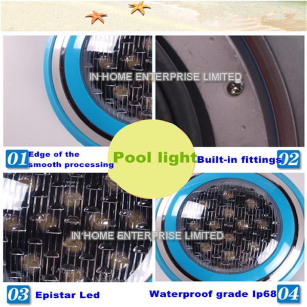 Stainless Steel Round LED Underwater Pool Lights 35W Wall Mounted High Efficiency