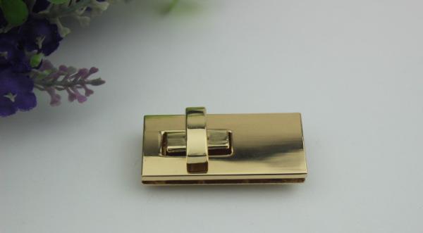 Fancy simple design gold & gunmetal color zinc alloy fittings metal twist turn lock for handbag