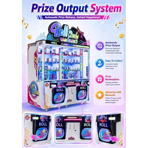 Roll 2 Win Arcade Prize Toy Vending Machine Game Machine