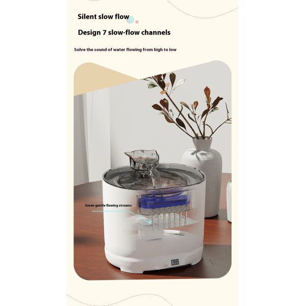 Automatic Wireless Charging Waterproof IPX5 Lightweight 0.8kg Cat Dog Drinking Bowl Eco-Friendly Solid Pattern Plastic Battery