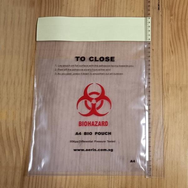 Medical laboratory Self-adhesion 95kpa Specimen Self-adhesion 3 wall Biohazard Specimen Transport Bag