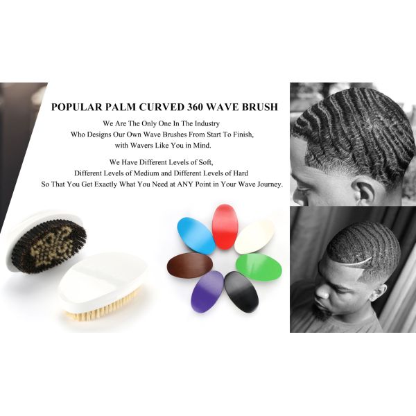 Ом Custom Wave Hair Brush Для 360 деревянной ручки натуральный дикий кабак Бристл