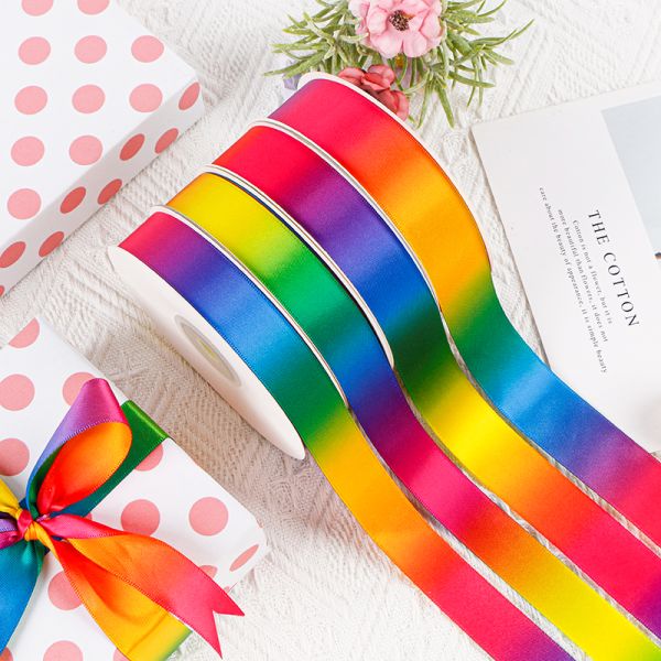 Dark Colorful Printed Silk Ribbon Custom Made Satin Ribbon for Gift Packaging and Wedding