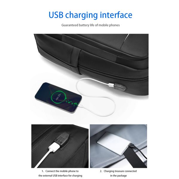 Sacs à dos pour hommes de haute qualité usb sac à dos de voyage imperméable sac à dos portable sac à dos