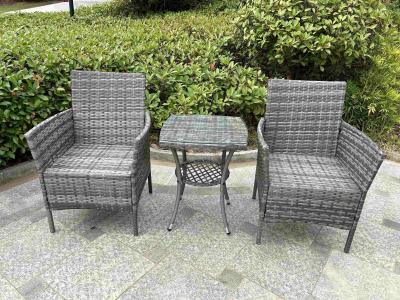 Grão 2 lugares mesa e cadeiras de rotão Bistro Patio cadeira de estar Mobiliário de relaxamento de jardim