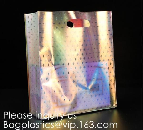 Laser Handle Shoulder Bag Glitter Tote Bag Pvc Holographic Bag, vinyl rainbow, Beach Swimming Tote