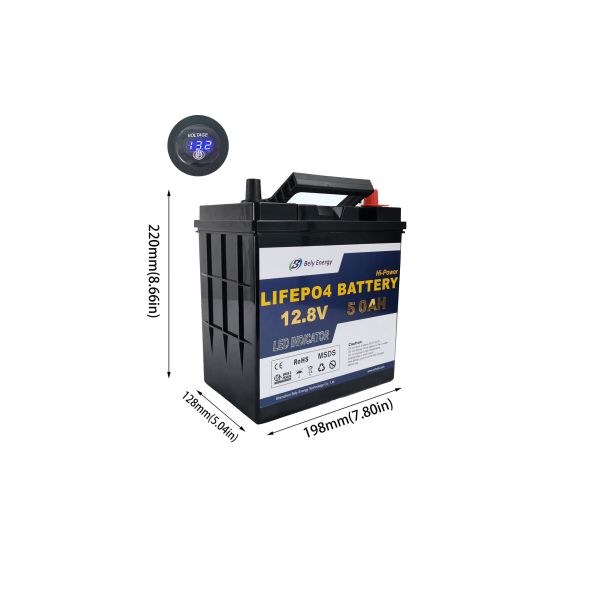 Батарея лития Lifepo4 циклов велосипеда 5000 панели солнечных батарей e 12v 50ah с СИД