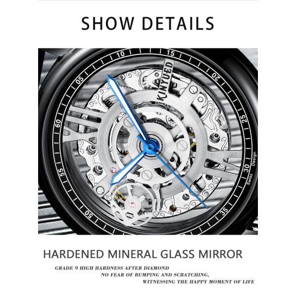 Full Hollow Out Luxury Mechanical Watches Stainless Steel Mechanical Watch