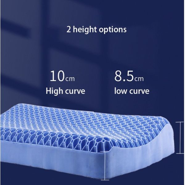 Custom 3D TPE Pressure Relief Gel Cooling Sleeping Pillow for Sale 3.5kg Rectangle