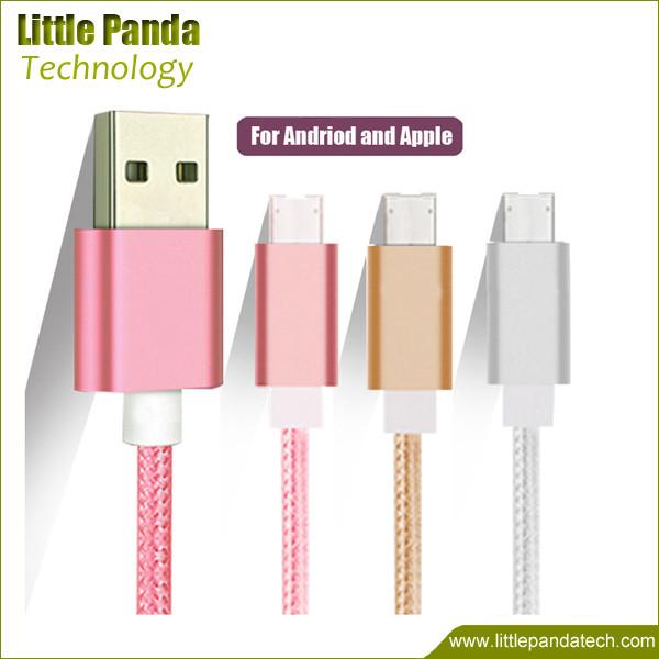 High Quality Fast Charging Micro USB Cable Double Sided USB Data Cable 8pin+v8 for Android