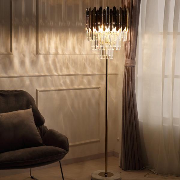Modern Crystal Floor Lamp Stand Lamp For Living Room Reading Bedroom Standing Lamp(WH-MFL-81)