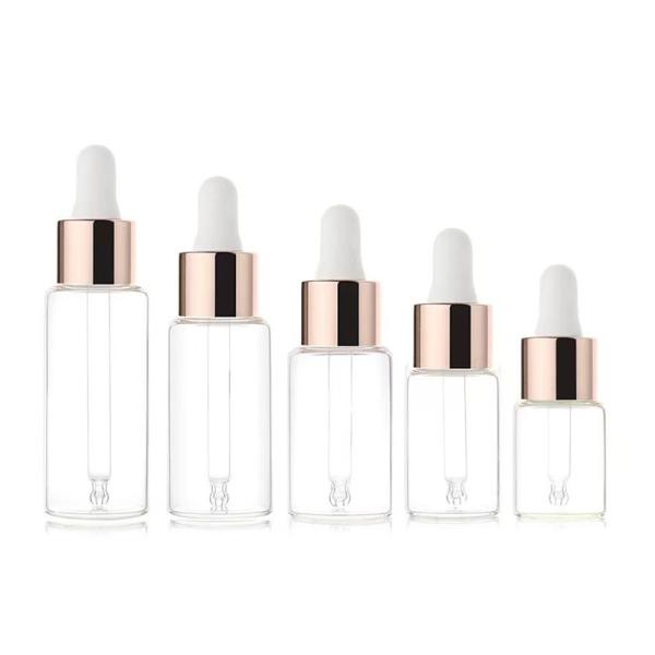 空の 5ml 10ml 15ml 20ml 30ml 50ml 100ml 透明ガラスエッセンシャルオイルボトル