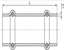 V Style Slip Coupling Pipeline Stainless Steel Press Fittings Plumbing