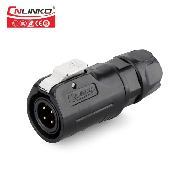 IP68 Waterproof Circular Outside  Female Plug  M12  LP 4 Pin Power Connector