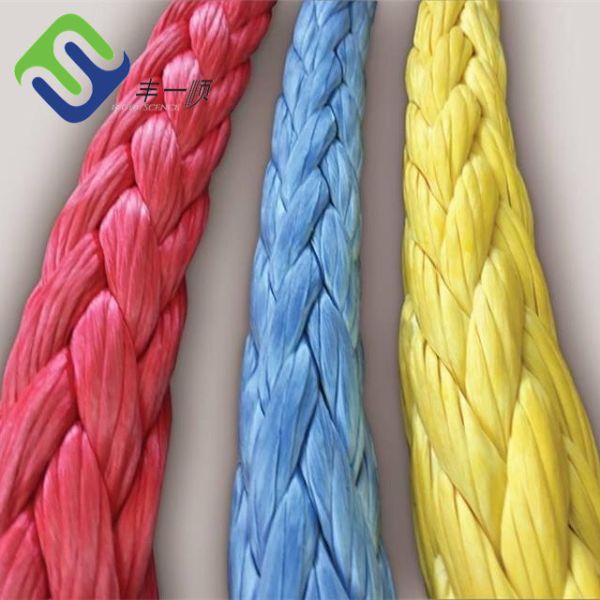 Heavy Duty 12 Strand Braided Synthetic UHMWPE Ship Mooring Rope Winch Towing Rope