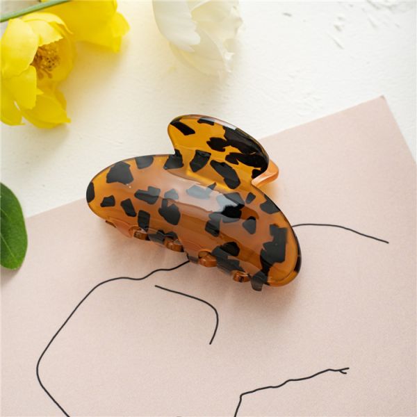 Korean high-grade acrylic hair clip girls ponytail hair accessories marbling style large disc hairpin
