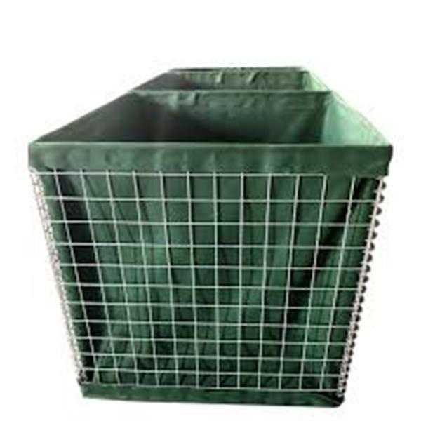 Olive Green Gabion Military Sand Wall Hesco Barrier PVC Coated 300g/M2