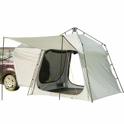 220*220*195CM Fibra de vidro 4 Pessoas Cinza PU2000MM Poliéster 210D SUV Camping Tent Impermeável Com Proteção UV Fácil de Configuração