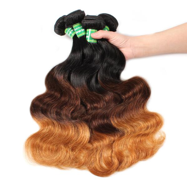New Arrival Ombre 3 Color  Color Body Wave 100% Human Hair Weft Extensions
