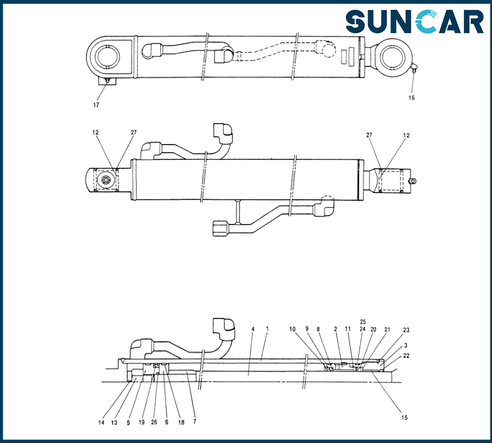 Kobelco PV01V00015R200 Boom Cylinder Seal Kit For Mini Excavator [SK025-2]