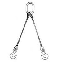 Double Leg Wire Rope Bridle Sling 7/8 Inch 7 Foot 11 Ton Alloy Eye Hoist Hooks