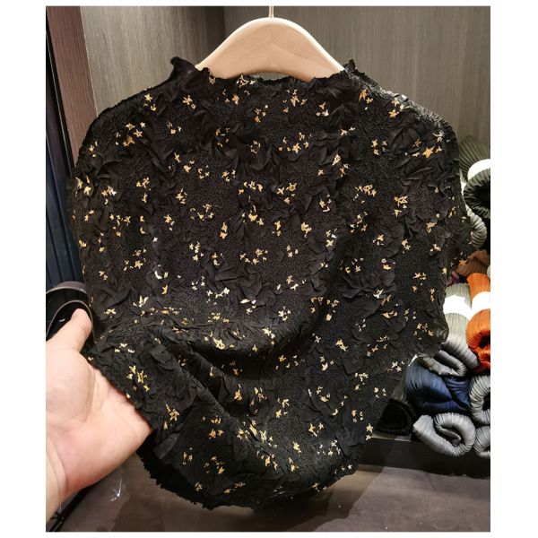 Handmade Crochet Top for Women Summer New Loose Plus Size Solid Color Round Neck Short Sleeved T-Shirt Breathable Feature