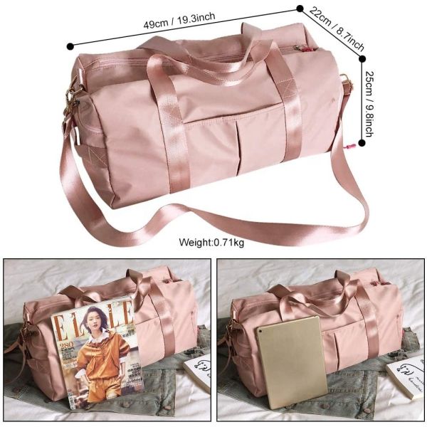 49CM 25cm Nylon Heavy Duty Large Gym Bag With Compartments Shoulder Tote