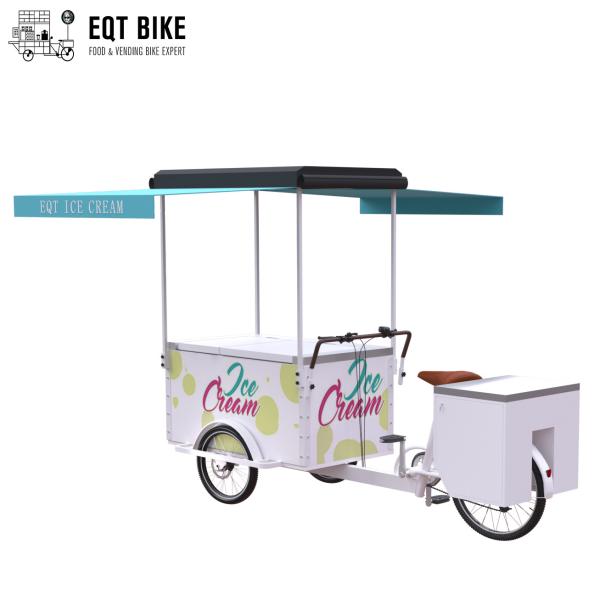 EQT 138L Fridge Ice Cream Tricycle Cargo Bike For Sale High Quality Front Loading Pedal Assist Freezer