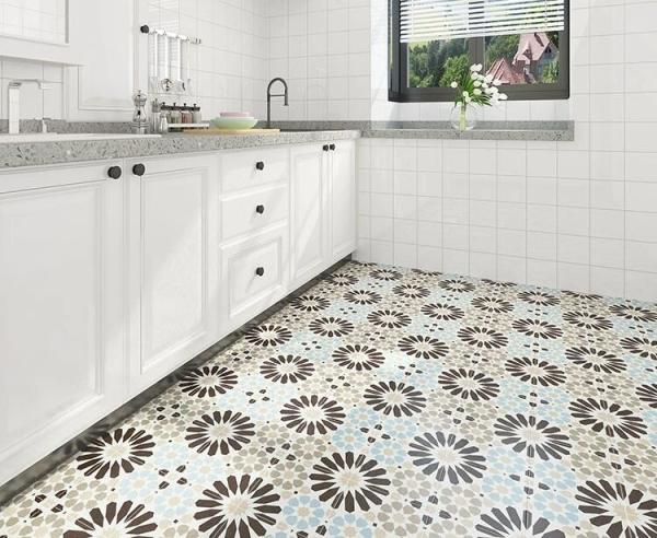 Gray and Blue 20x20cm Ceramic Rustic Tile for Bathroom Floor and Wall