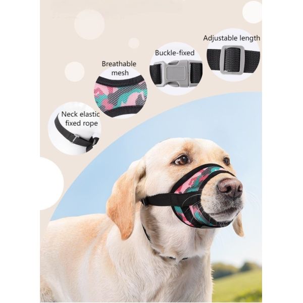 Breathable  Anti Bark Muzzle Anti Swallowing Adjustable Calming Muzzle For Dogs