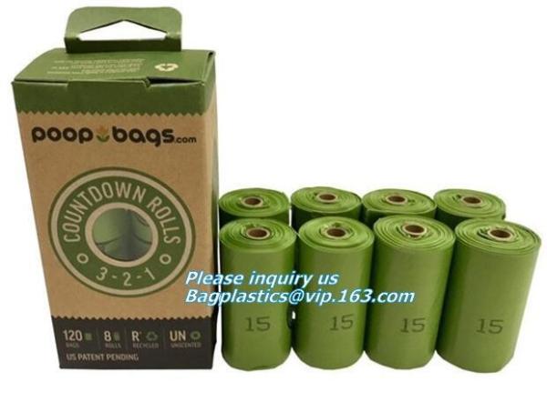 EN13432 BPI OK compost home ASTM D6400 certified biodegradable dog poop bags, Dog Poop Waste Trash Bag, Toilet Compostab