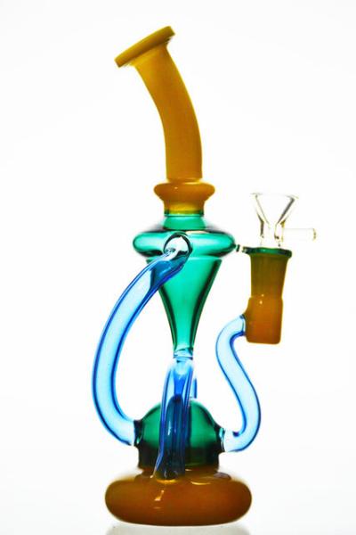 MultiColor Glass Recycler Bong 5mm Dab Rig Glass Water Pipe Glass Bubbler