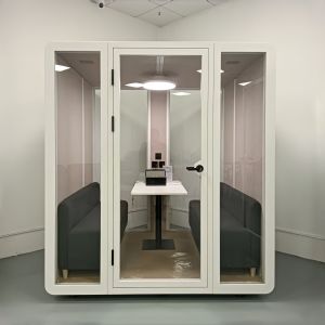 Cabine vitrée insonorisée avec performance acoustique STC35dB (±5dB)/RT0.25S, installation rapide et conception mobile pour bureaux et maisons