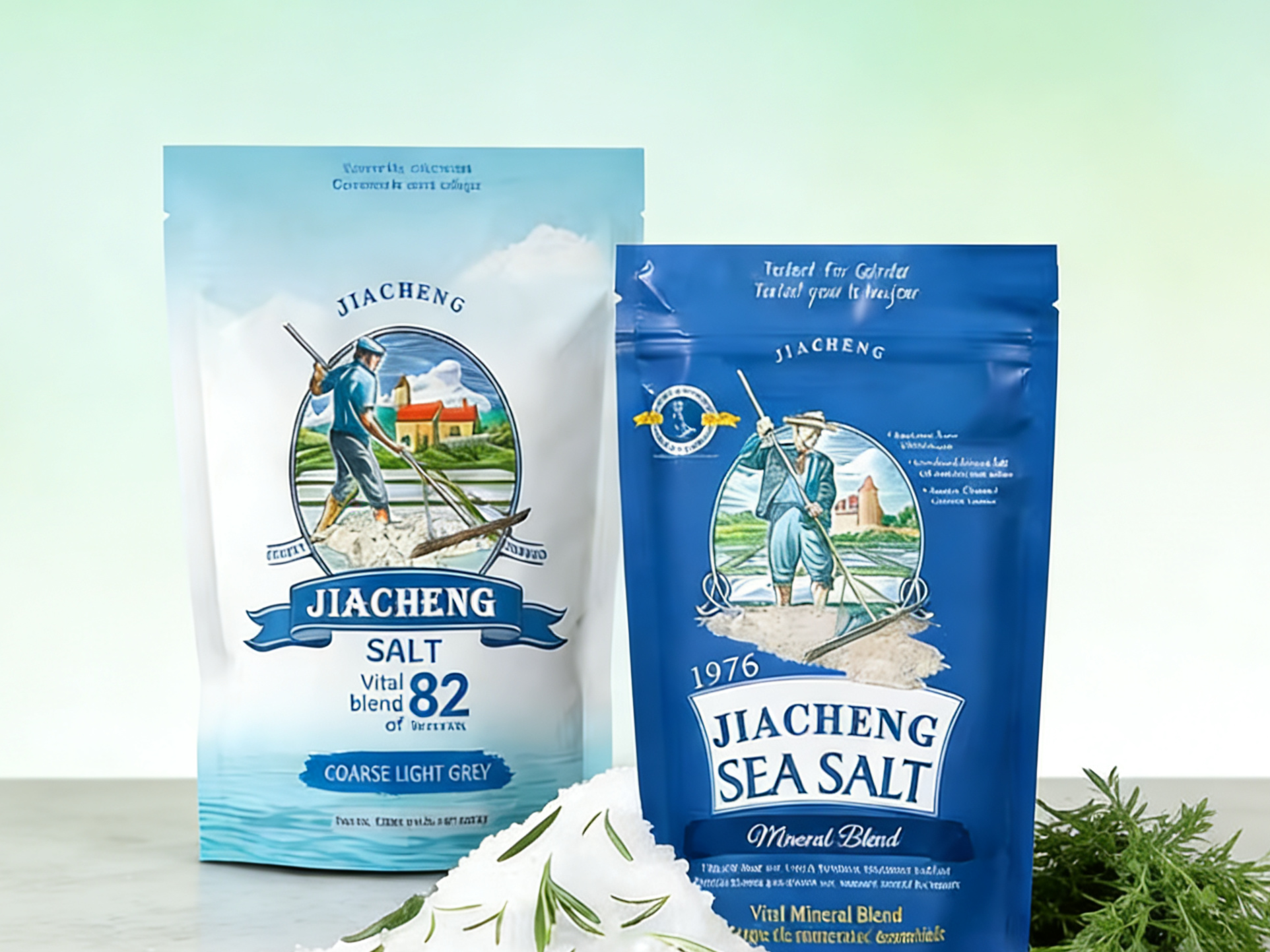 MOQ 100 Digital Printing Free Design by AI Personalized Custom Packing Food Grade Stand up Pouch Bags for pink Salt