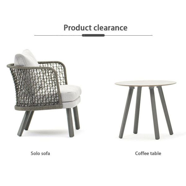 SF-16 Brown Outdoor Dining Furniture Combination Garden Sofa Set