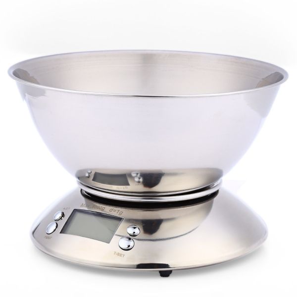 Cooking Tool Stainless Steel Electronic Weight Scale With Bowl and Scale Tray 5kg 1g Capacity for Precision Kitchen Scale