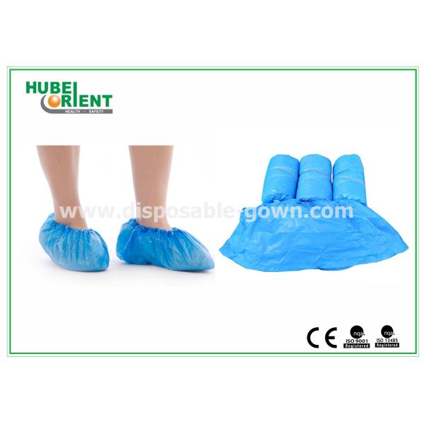 Blue Laboratory Medical Shoe Covers , Disposable Colorful CPE Shoe Cover
