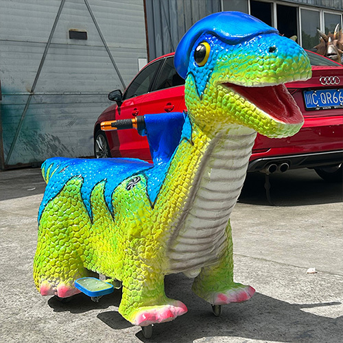 Caroon Custom Kids Ridable Electric Entertainmen Center Dinosaur Ride 24V Rechargeable Battery