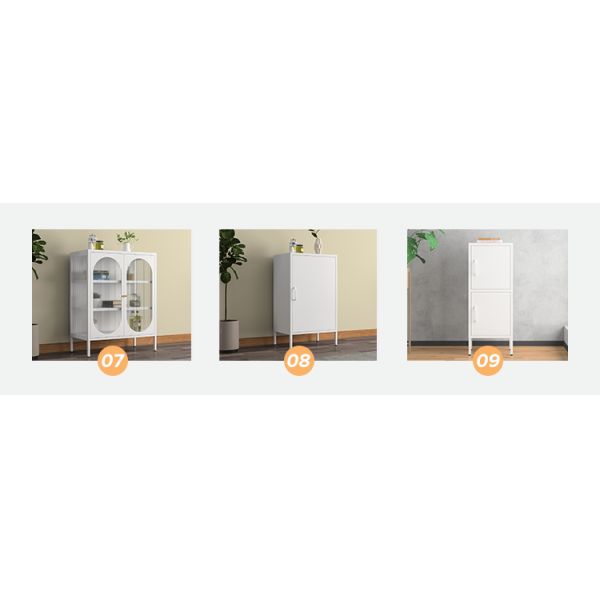 Bedroom Home Office Kitchen Glass Door Removable Shelves Metal Cabinet