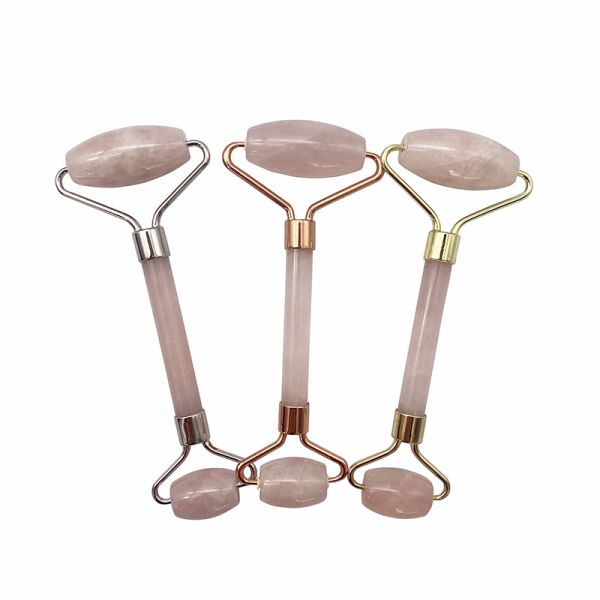 Perfecore Jade Roller Beauty Rose Quartz Guasha Roller Face Neck Gua sha Massage Tool Stone for Hand Made Craft and Skin Care