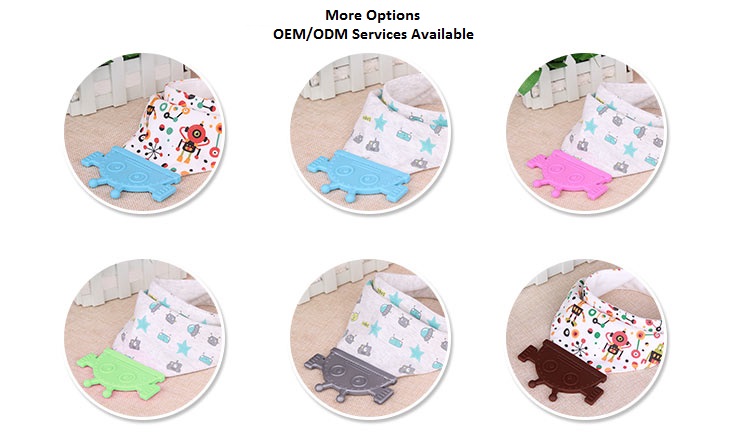 Кремний 100% хлопок Bibs Bandana младенца CE современный с Teether