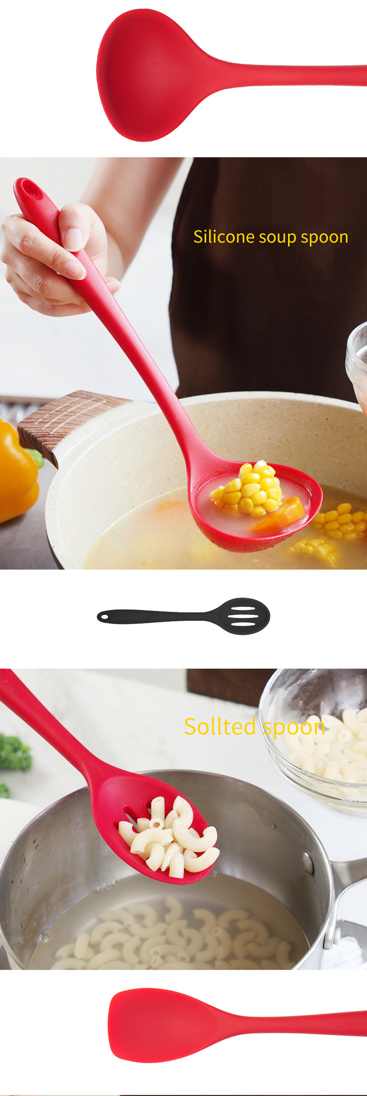 Облегченный Fadeless набор утвари кухни силикона 10 частей