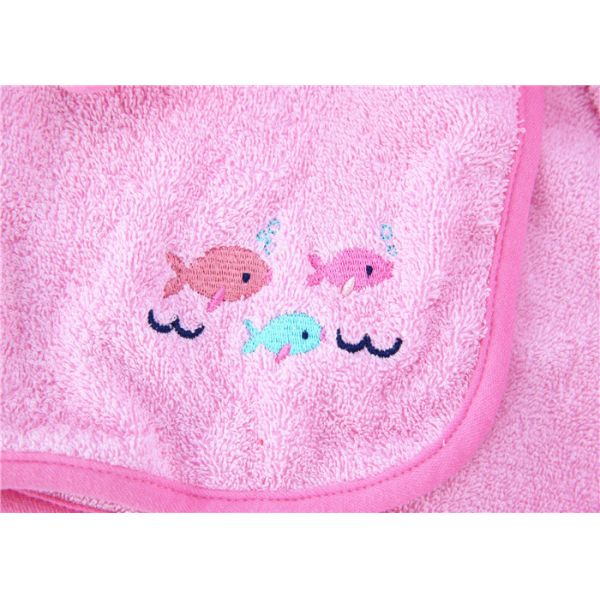 Natural Pink Toddler Cotton Bathrobe , Baby Shower Robe Cute Fun Designs